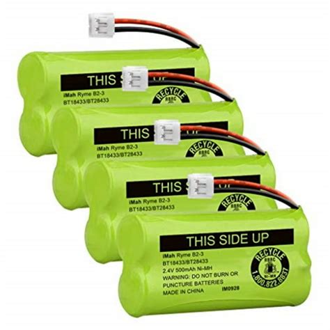 imah bt18433/bt28433 2.4v 500mah ni-mh cordless phone battery pack ...