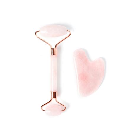 Rouleau Facial Gua Sha En Quartz Rose O Si Naturel