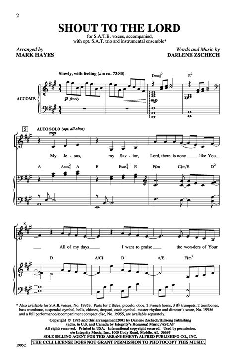 Shout to the Lord (SATB ) by Darlene Zschech | J.W. Pepper Sheet Music