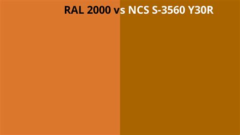 Ral 2000 Vs Ncs S 3560 Y30r Ral Colour Chart Uk