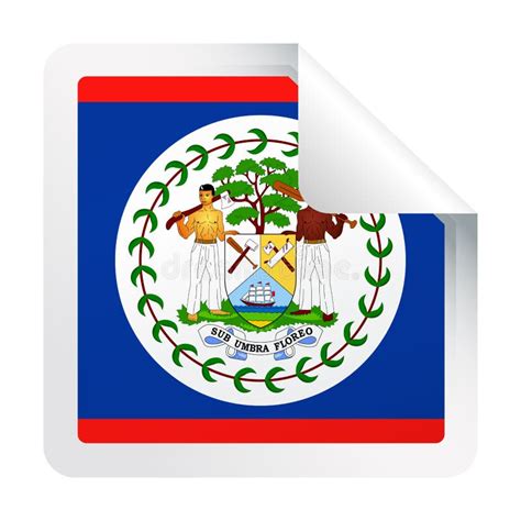 Icono Del Papel De Esquina Cuadrada Del Vector De La Bandera De Belice