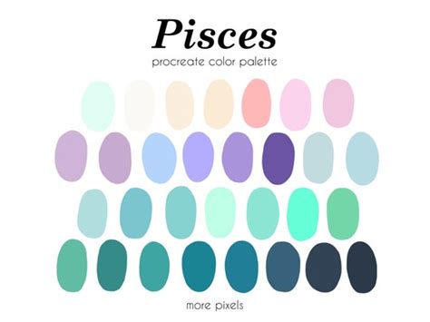 Pisces Procreate Color Palette Zodiac Color Palette Hex | Etsy