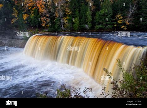 Autumn At Tahquamenon Falls Waterfall In Northern Michigan Stock Photo