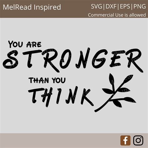 You Are Stronger Than You Think Svg Strong Svg Inspirational Svg Cricut