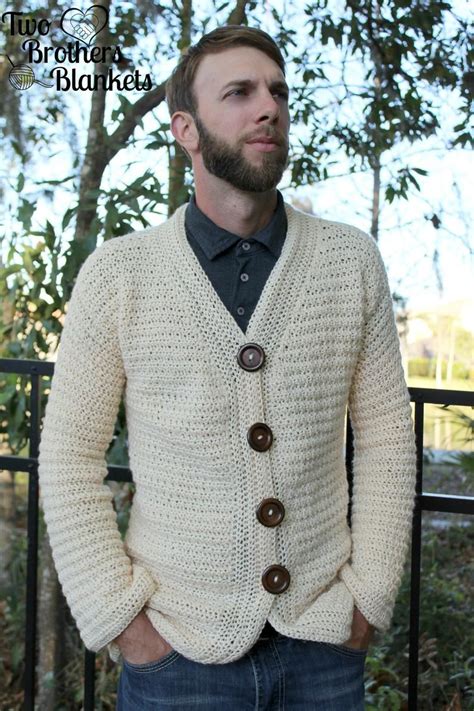 Dude Cardigan Crochet Pattern Men S Blazer Sweater Etsy In Men