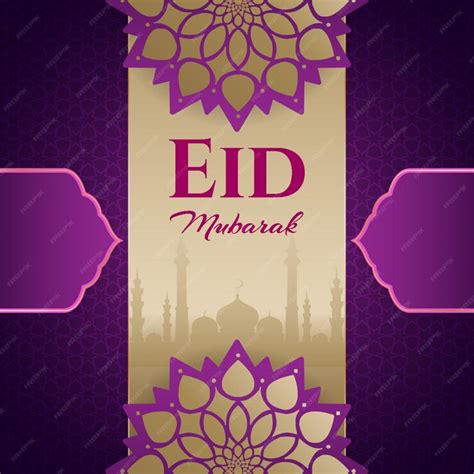 Premium Vector Islamic Golden Eid Mubarak Festival Background