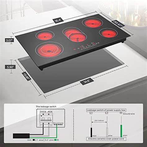 VBGK Electric cooktop 36 inch,Electric Stove burner,Built-in and ...