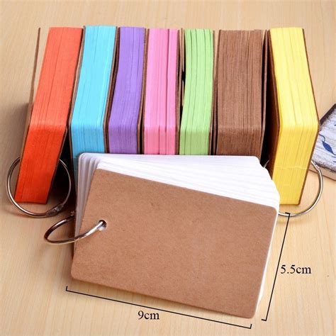 Sheets Memo Pad Binder Ring Easy Flip Flash Cards Study Cards