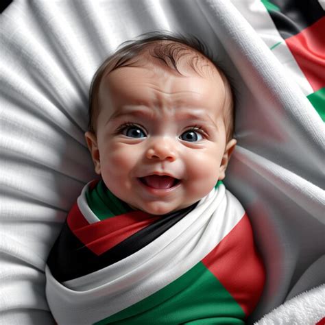 Premium Ai Image Realistic Cute Palestine Kidsinfantpalestine Flag