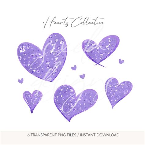 Purple Glitter Hearts