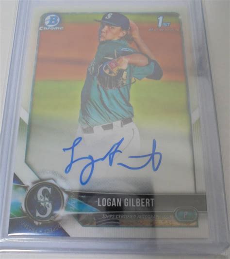 MLB 2 Logan Gilbert 2018 Bowman Chrome Draft Prospect Auto ローガン ギルバート