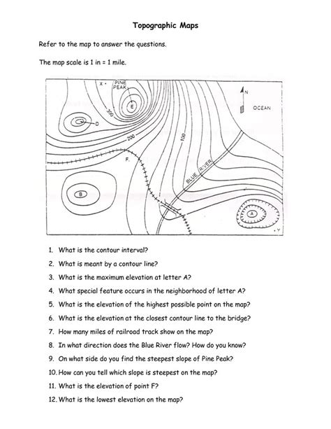 Topographic Map Profile Worksheet