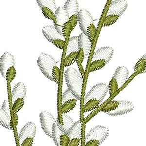 Pussy Willow Bouquet Machine Embroidery Design Etsy