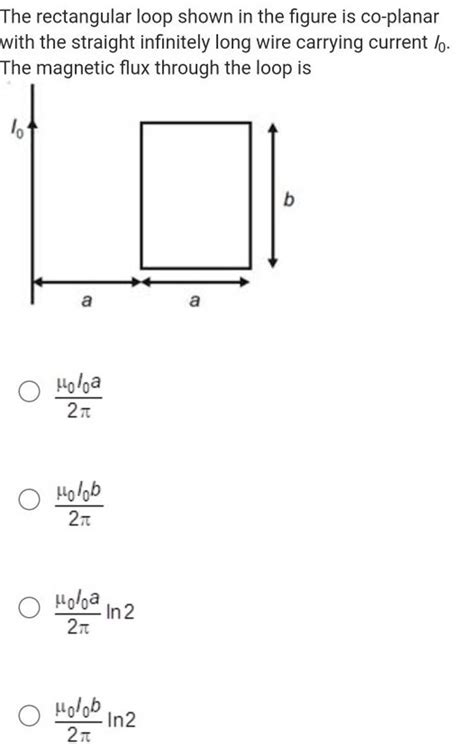 The Rectangular Loop Shown In The Figure Is Co Planar With The Straight I