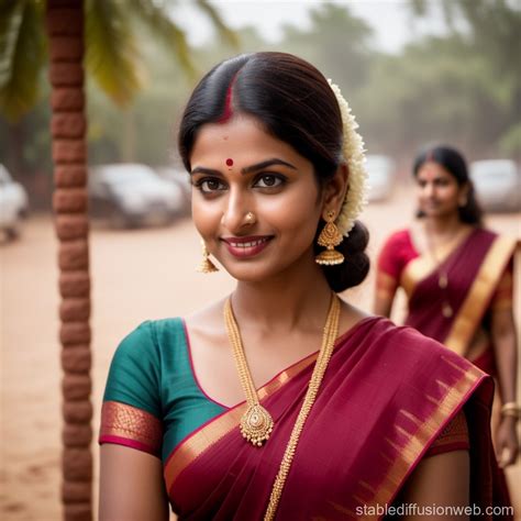 Goofy Indian Woman In Saree Stable Diffusion Online