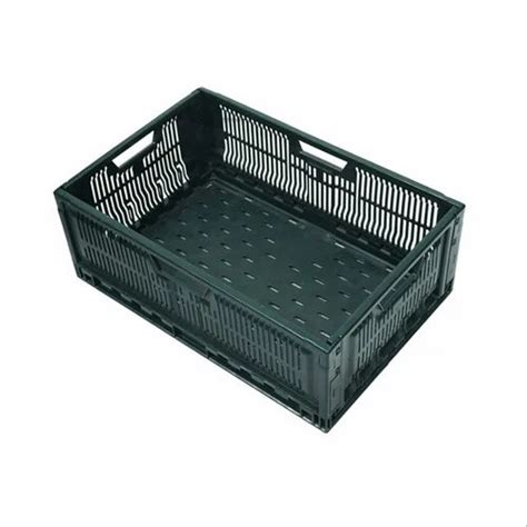 Rectangular Black Plastic Vegetable Crate Outer Dimension LXWXH