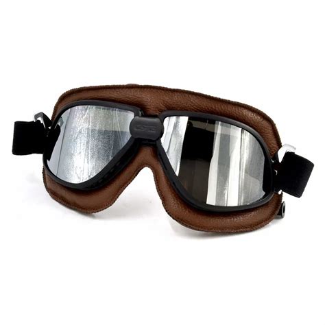 Buy Bjmoto Motorcycle Goggles Wwii Vintage For Harley Style Leather Pilot