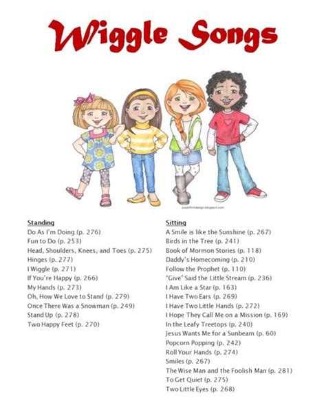 LDS Reverent Wiggle Songs List With Images Lds Primary Singing