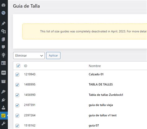 Funcionalidad Guía De Tallas Del Plugin Woomelly Para Wordpress