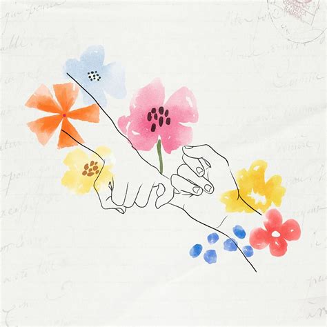 Pinky Promise Hands Cute Flowers Premium Photo Illustration Rawpixel