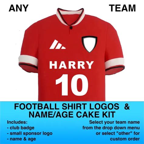 Personalised Football Team Edible Icing Cake Topper Sponsor Logos Name And Age £9 99 Picclick Uk