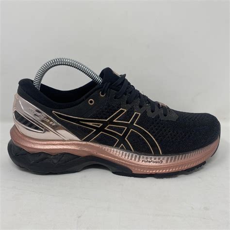 Asics Gel Kayano Platinum Running Shoes Black Rose Gold Womens Size