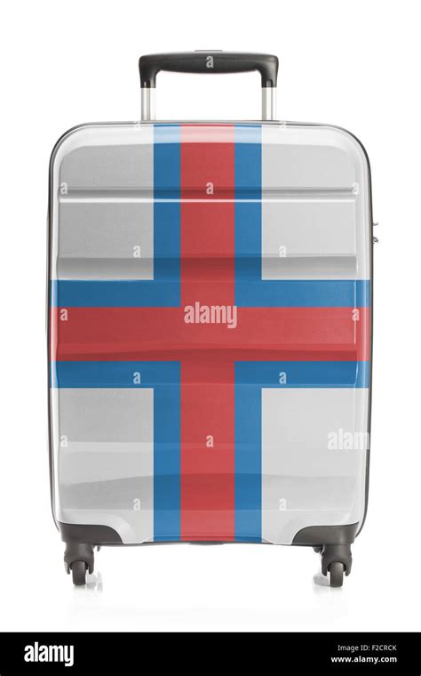 Suitcase Painted Into National Flag Series Faroe Islands Stock Photo