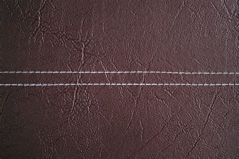 Dark Brown Leather Sheet With Sew Texture Can Be Use As Background