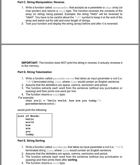 Solved Part C String Manipulation Reverse 1 Write A