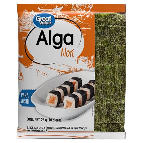 Alga Marina Great Value Nori Deshidratada Para Sushi 26 G Walmart