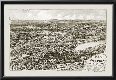 East Walpole MA 1898 Restored Map | Vintage City Maps