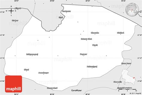 Silver Style Simple Map of Maharajganj