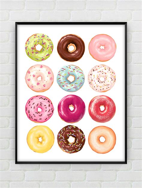 Donut Print Wall Art Donut Poster Best Selling Items Top Etsy