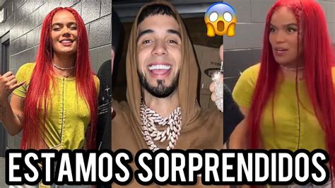 KAROL G SORPRENDIDA Y COMPLACIDA POR ANUEL AA CANTANDO SU NUEVO TEMA