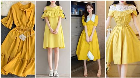 Yellow Outfit Ideas Korean Yellow Outfit Simple Yellow Dress