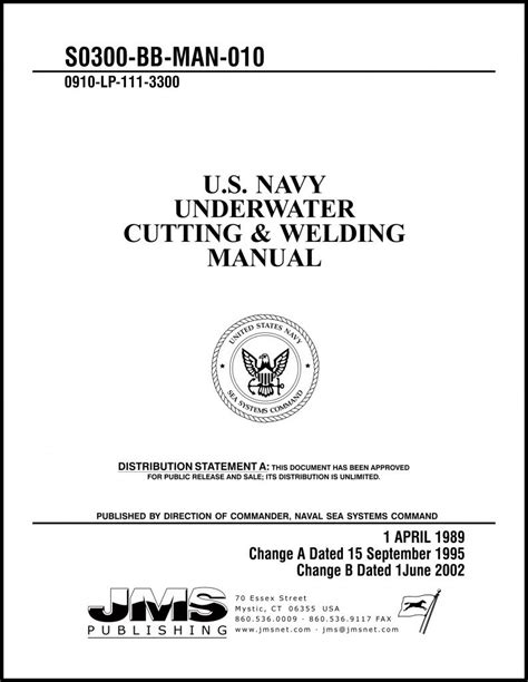 U S Navy Underwater Cutting And Welding Manual Jms Naval Architects