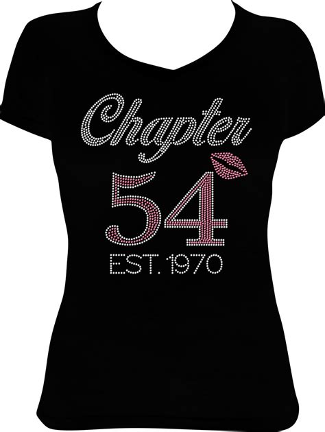 Chapter 54 Est 1970 Bling Shirt 54th Birthday Shirt Rhinestone Shirt