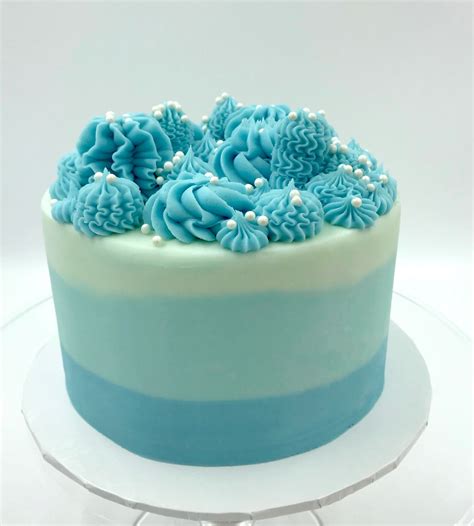 Blue Ombre Birthday Cake By 3 Sweet Girls Cakery Cake Creative