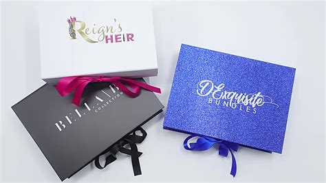 Luxury Custom Rigid Cardboard Magnetic Closure Folding T Box For Hair Extensions Wigs