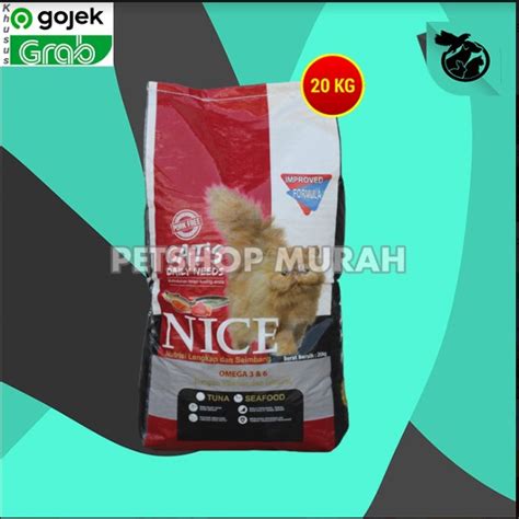 Jual GOSEND Makanan Kucing Nice Cat 20kg Tuna Seafood Food Dry 20 Kg