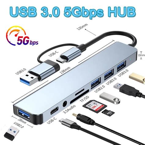 In Typ C Dockingstation Usb Splitter Adapter Usb C Hub Gbit S