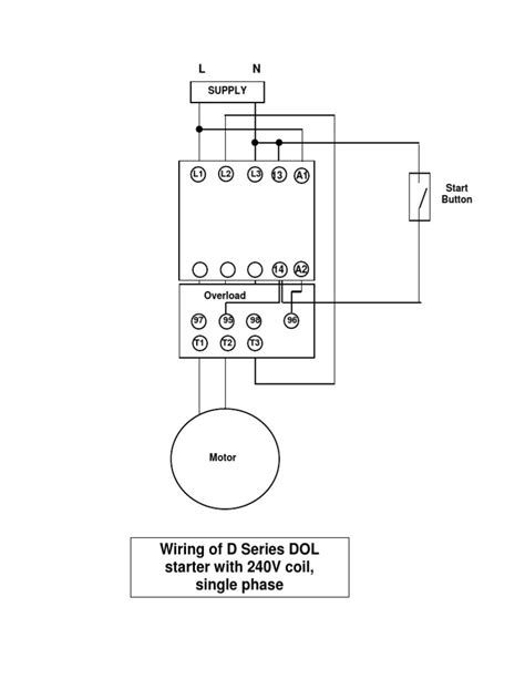 Wiring Of D Series Dol Starter With 240v Coil Single Phase Supply Pdf