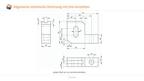 Wie muss man nun in einer technischen Zeichnung Bemaßungen anordnen