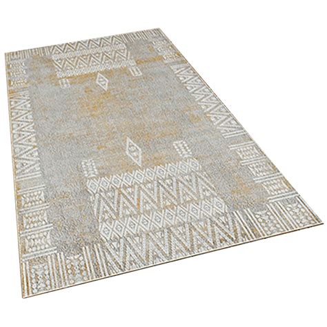 Wellhome Tapis Salon En Polyester Design Beige 80x150cm Leroy Merlin