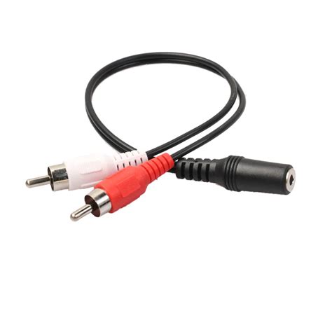 Mm Stereo Female To Male Rca Jack Adapter Aux Audio Y Cable