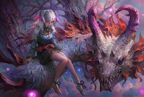 Fantasy Art Women And Dragons