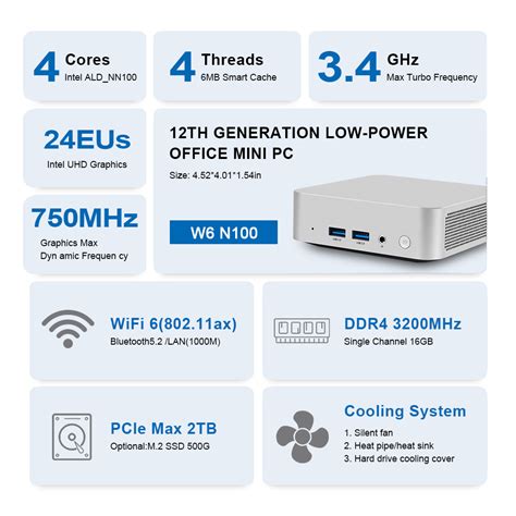 W Intel N Mini Pc Gb Ram Ddr Tb Nvme Ssd Windows Wifi