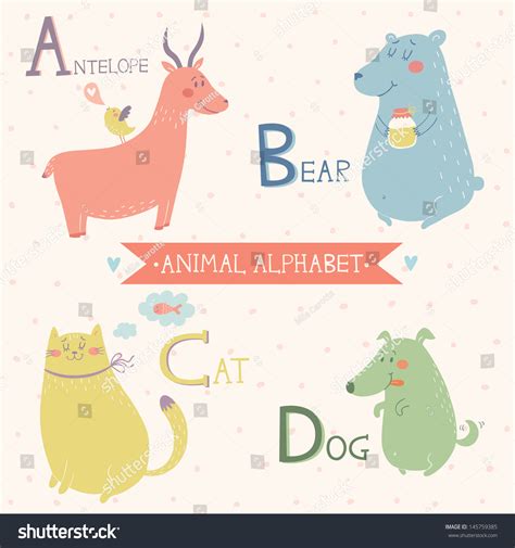 Animal Alphabet Letters A B C Stock Vector 145759385 Shutterstock