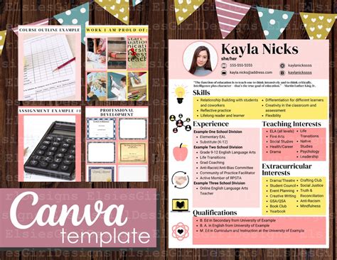 Portfolio Teaching Portfolio Template Portfolio Template Teaching Supplies Digital Download