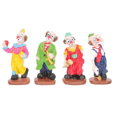 Toyvian Clown Dolls Circus Clown Figurine Mini Clown Statues Resin